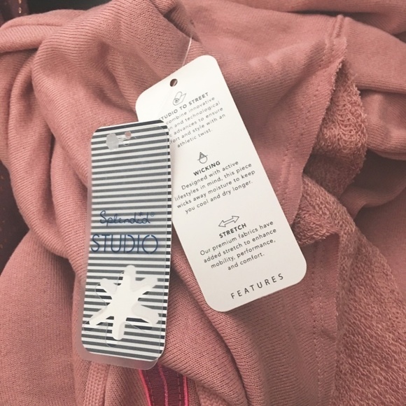 SPLENDID Rayon Blend Pink Crop Pullover Hoodie Activewear Yoga Fitness Street - Picture 11 of 14